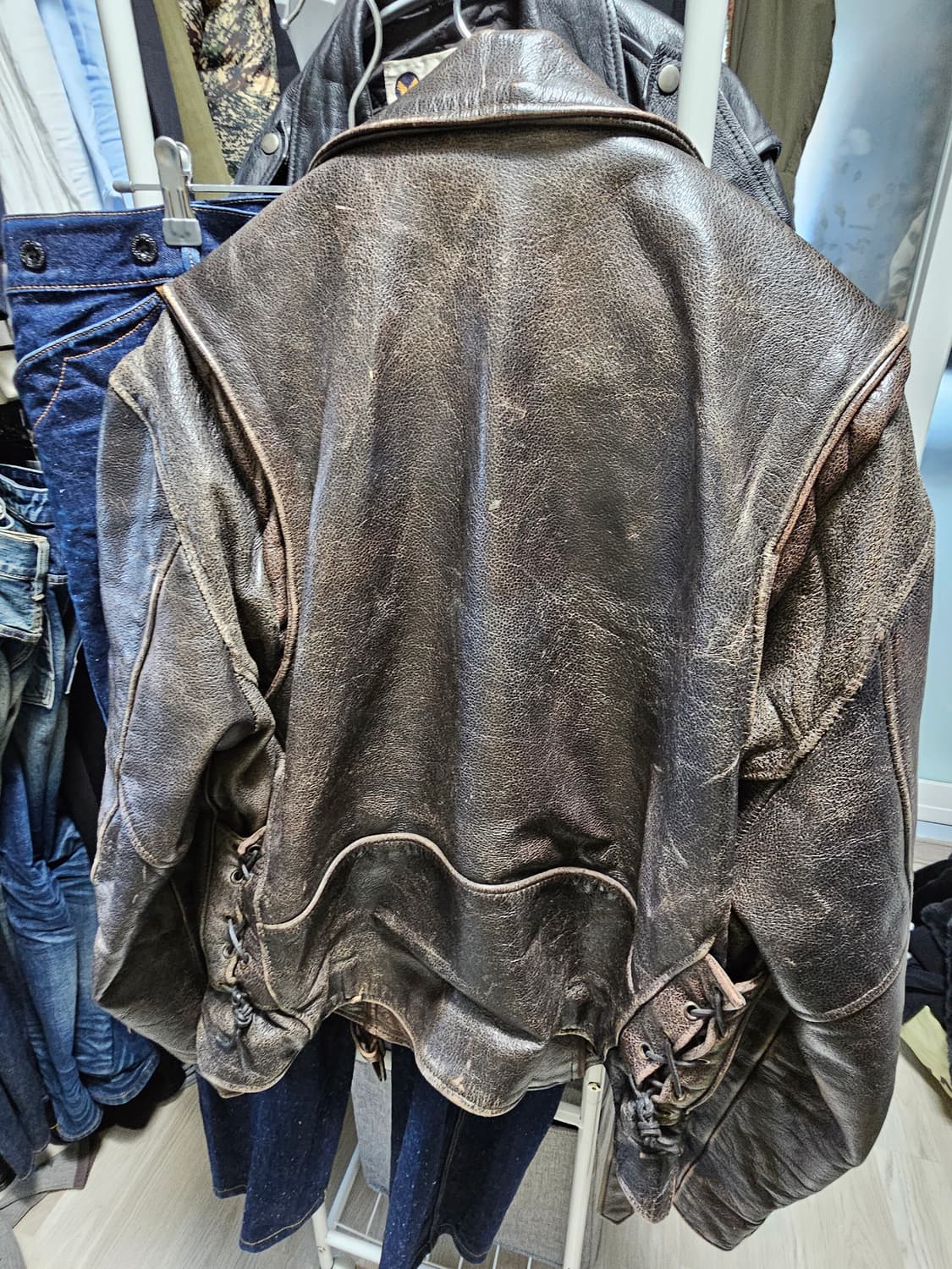 30's 소가죽 더블라이더 자켓 (착샷o) 상품이미지3