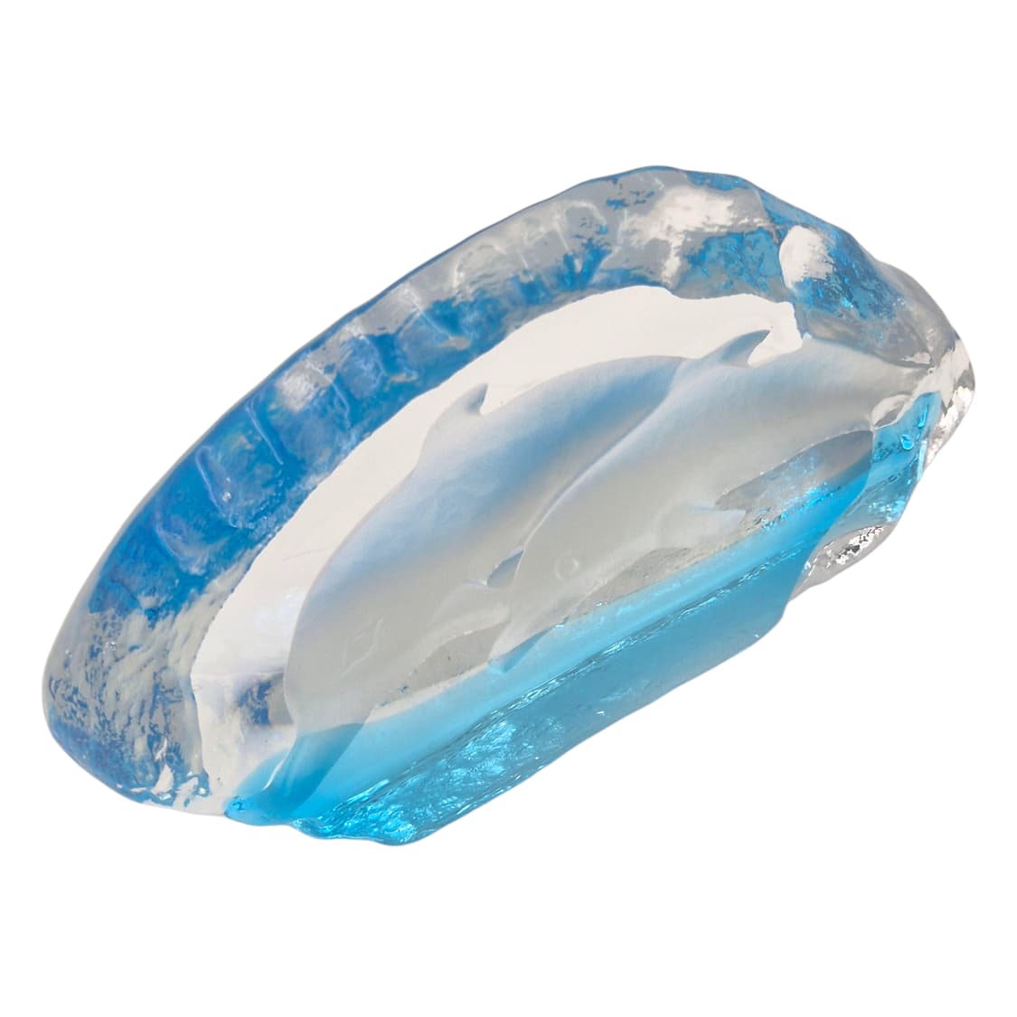 80s 스웨덴 크리스탈 카빙 돌고래 대형 오브제 상품이미지3