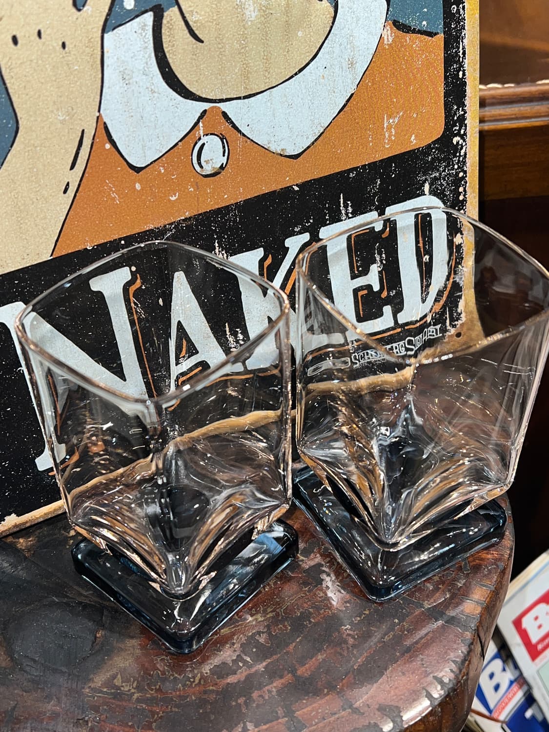 70s Disaronno Pink&Blue bar Glass 상품이미지4