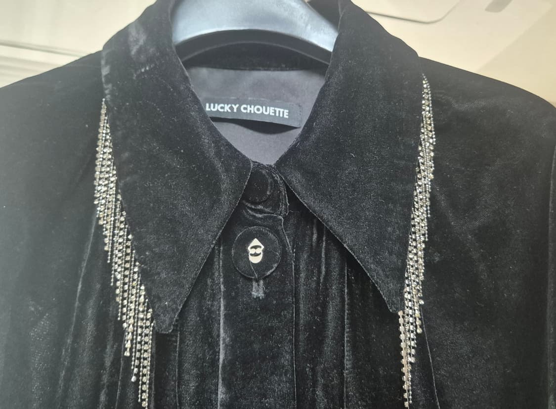 벨벳소재 카라 블라우스 상품이미지3