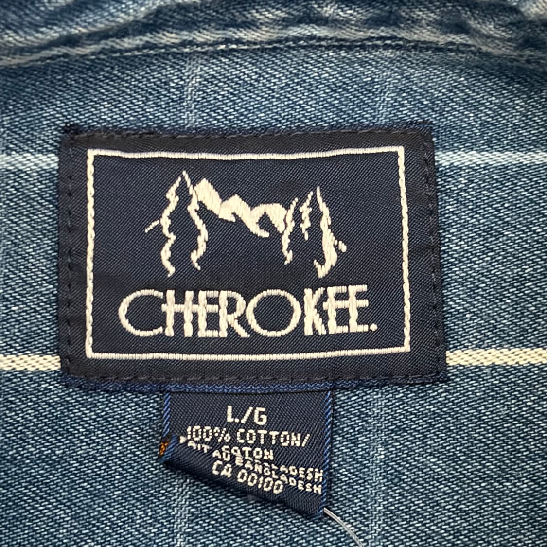 90s 미국 빈티지 체로키 스트라이프 청남방 데님셔츠 상품이미지4