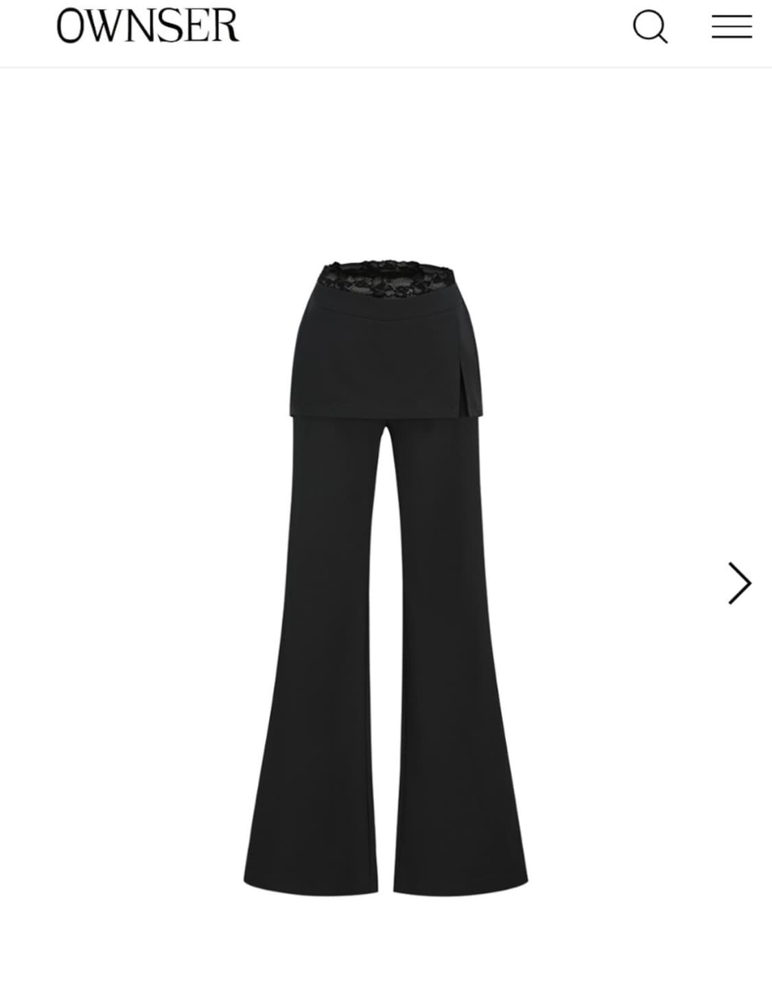 오운서 Lace Patch Strap Bootcut Pants_Black 상품이미지2