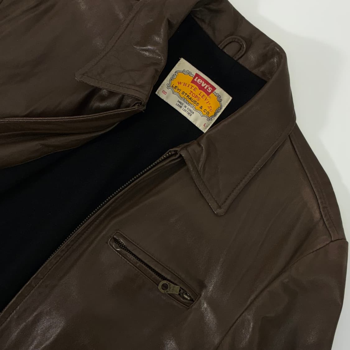 Levi's 리바이스 90‘s 1세대 브라운 쉽스킨 레더 자켓 상품이미지4
