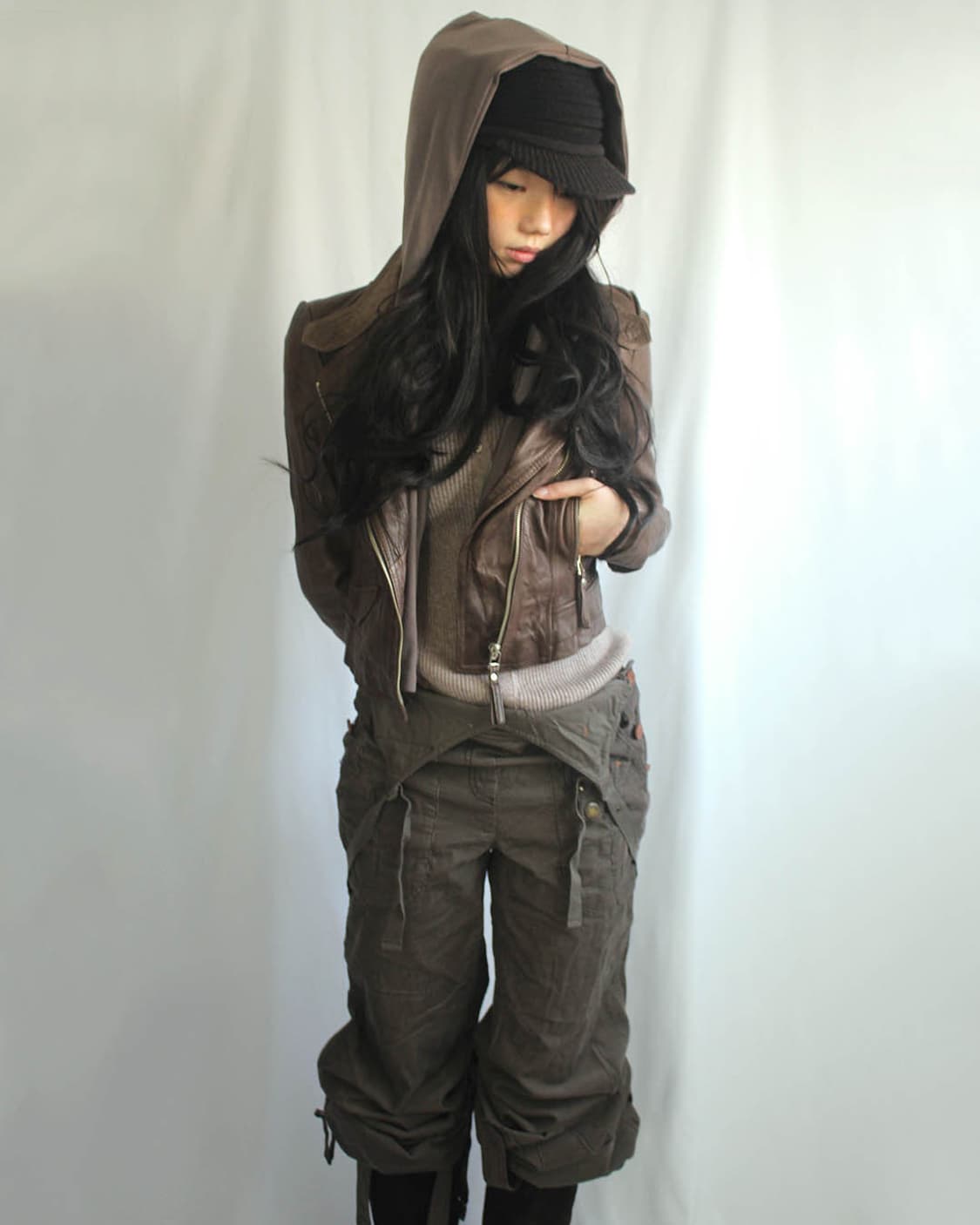 Grunge mix brown 🐎 headband cap 상품이미지7