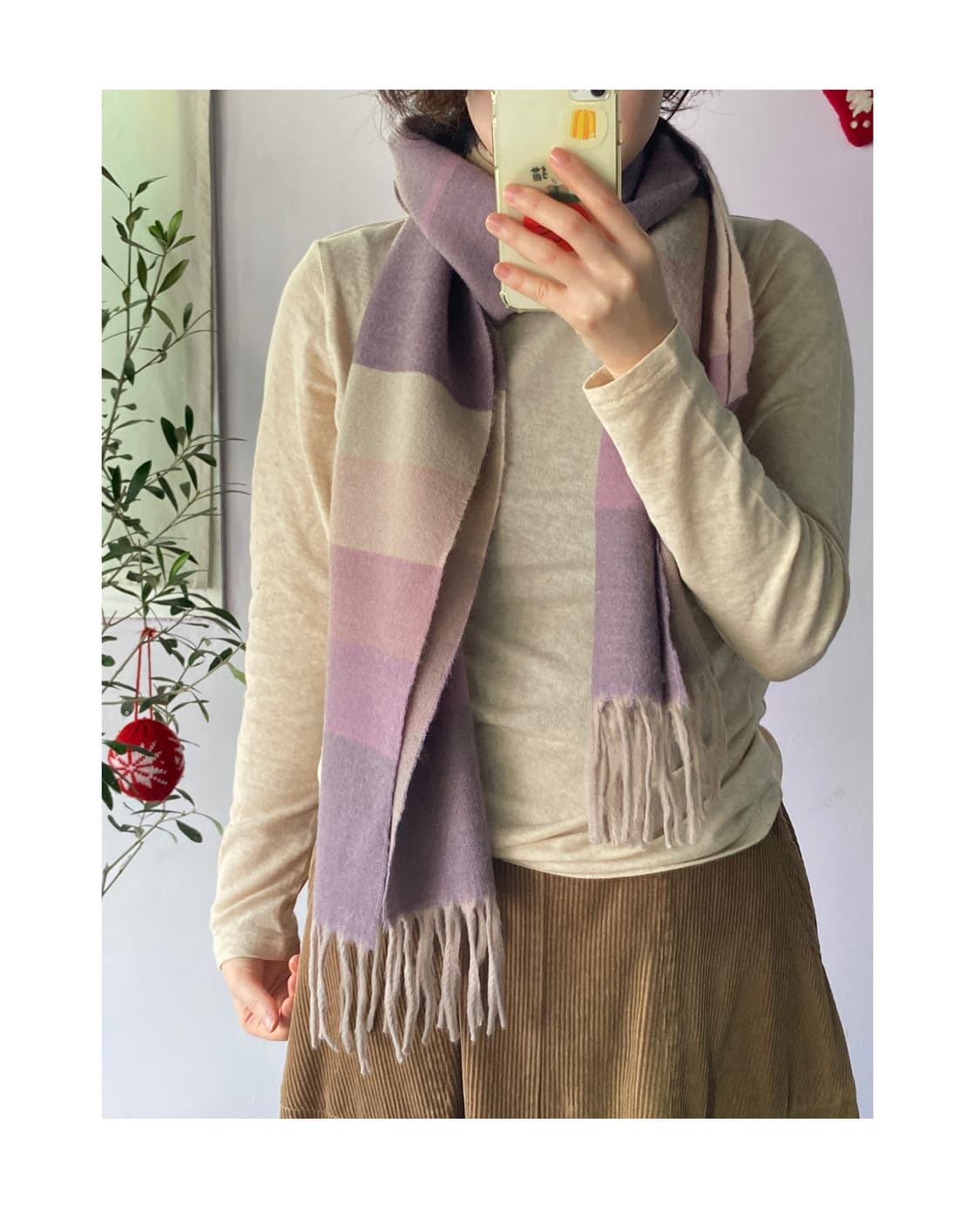 일본빈티지 라벤더 머플러 상품이미지3
