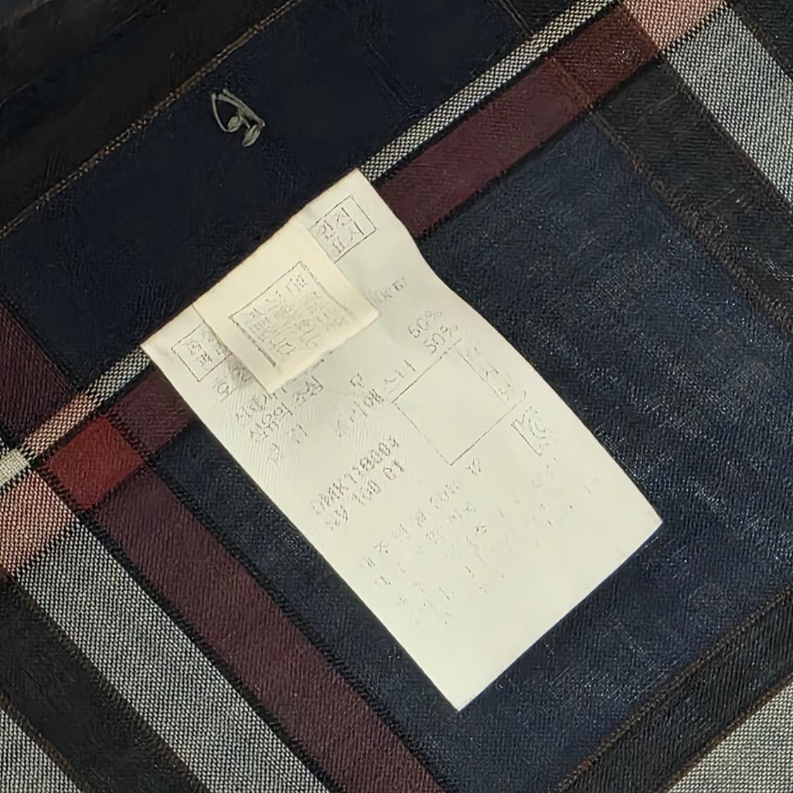 100 닥스 네이비 체크 반팔셔츠 폴리 모 혼방 상품이미지5