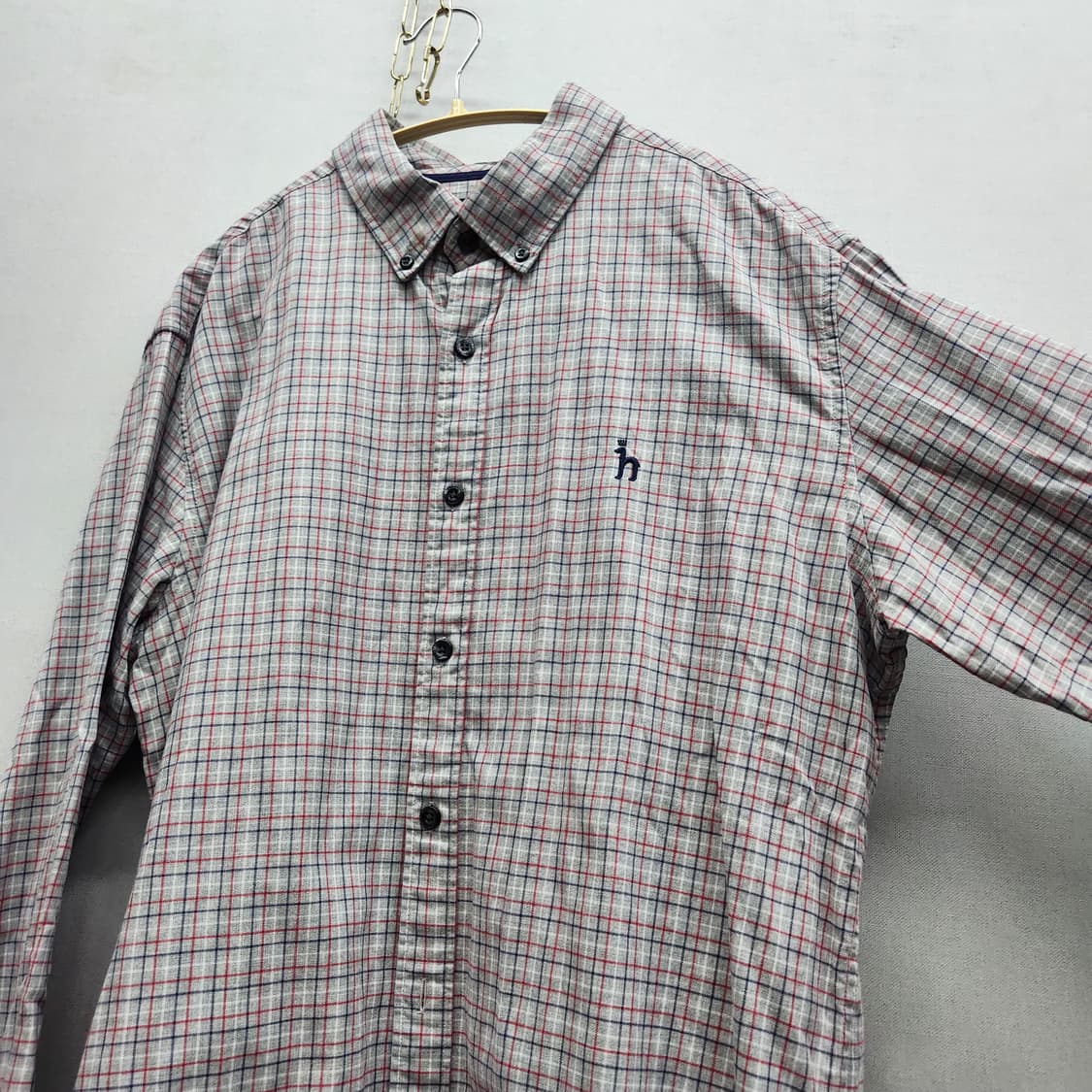 헤지스 로고 멀티컬러 체크 셔츠110(XL) 상품이미지3