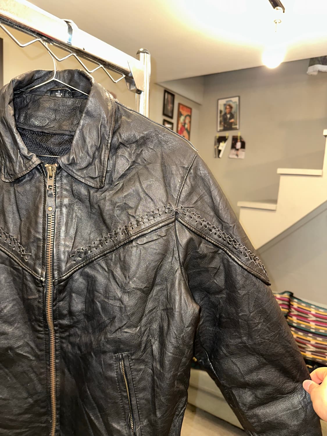 90’s American cow-leather western jacket 상품이미지8