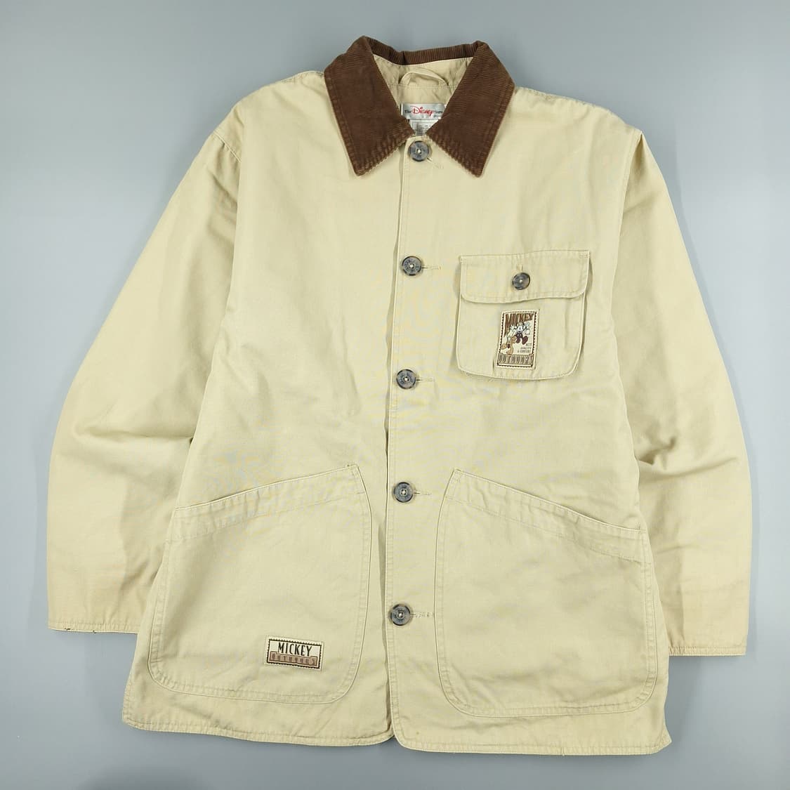 디즈니 00s 베이지 브라운 배색 코듀로이 미키마우스 패디드 캐주얼자켓 상품이미지2