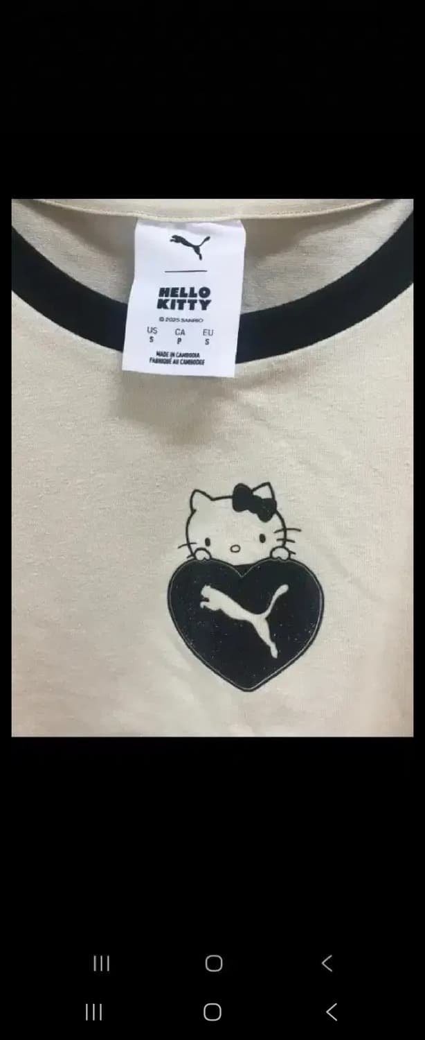 푸마 x 헬로키티 콜라보 티셔츠 알파인 스노우 상품이미지3