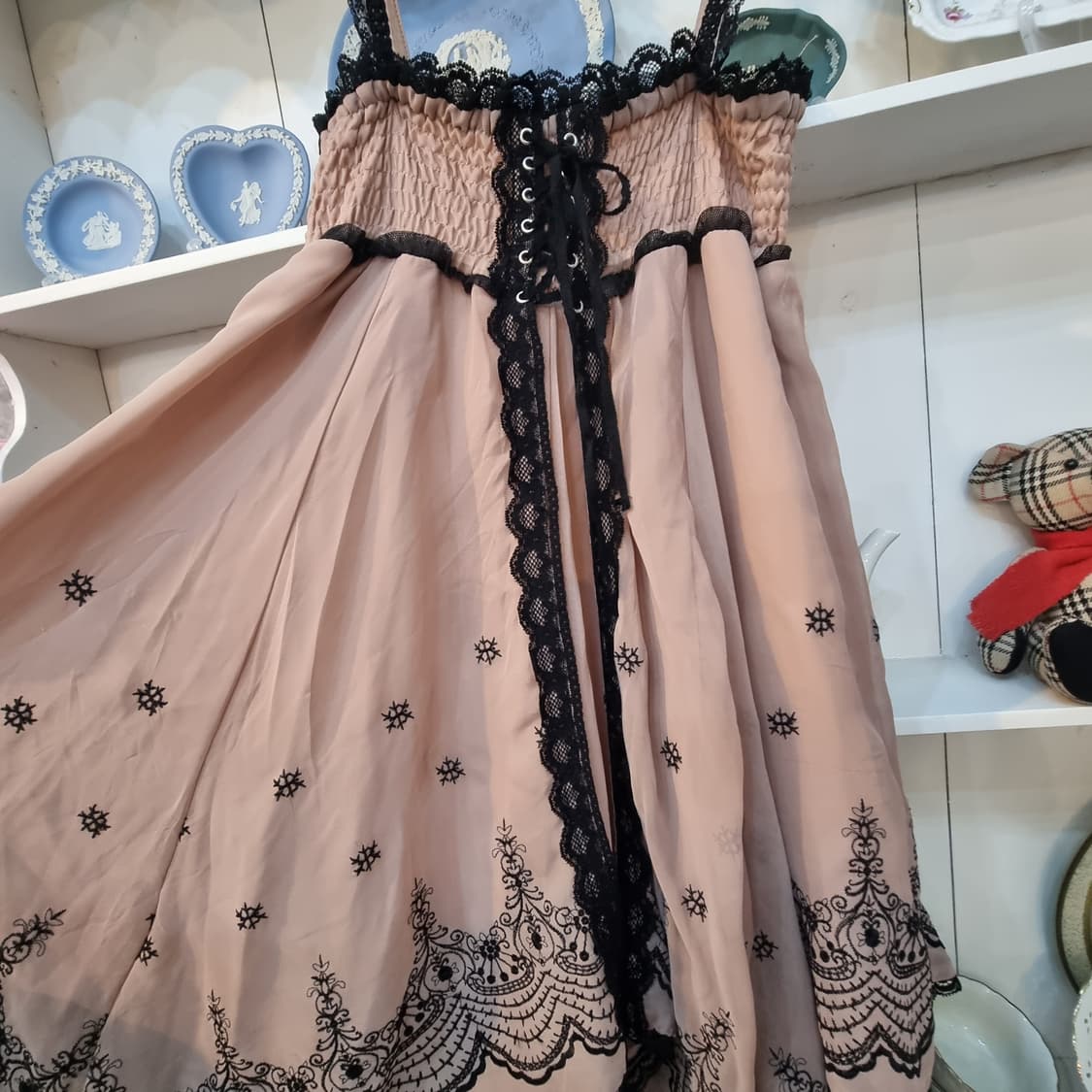 일본 Axes femme(악시즈팜므) 레이스 자수 캉캉 롱원피스 상품이미지6