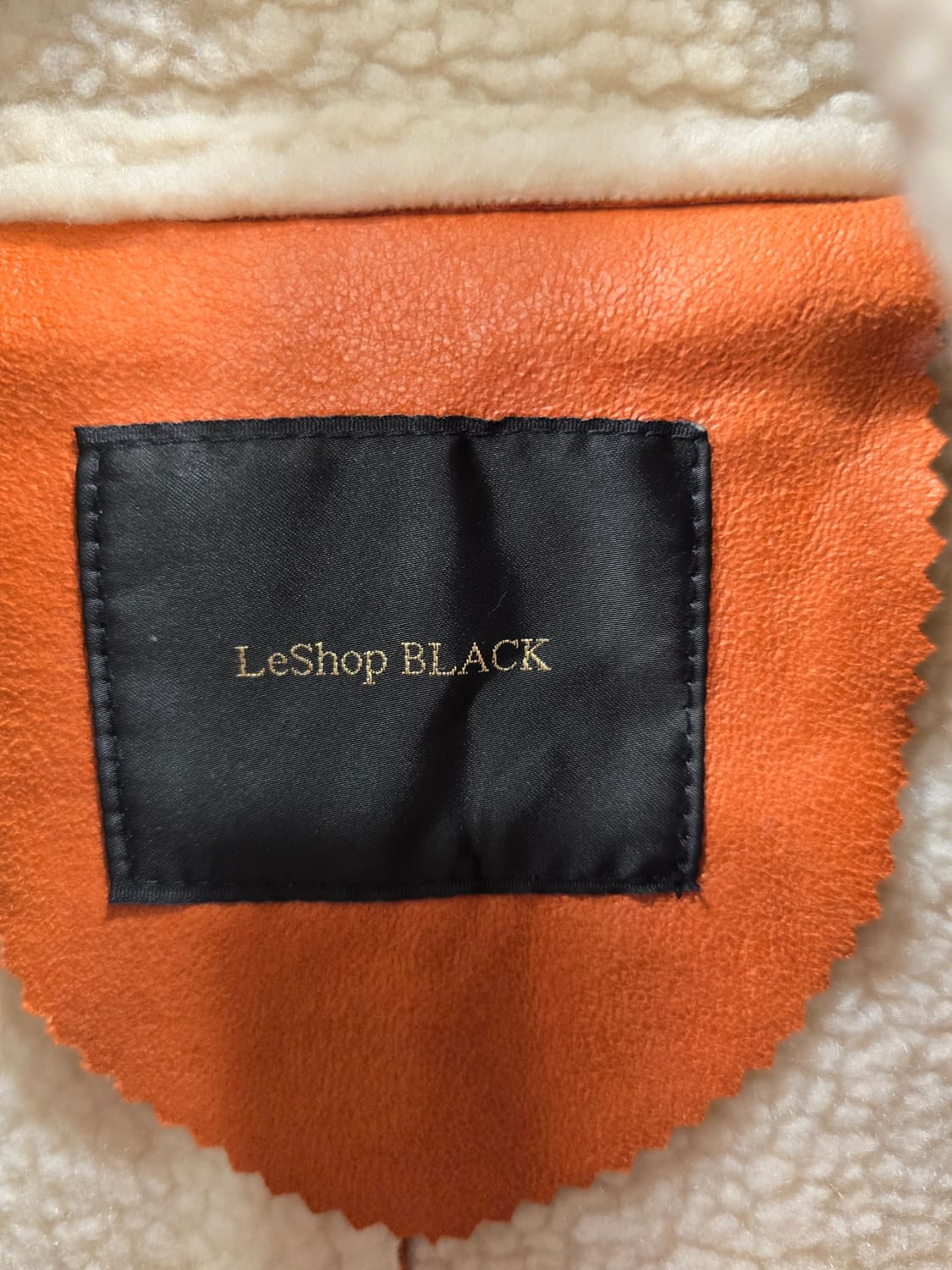 르샵 LeShop BLACK 오렌지 무스탕 양털 코트 M(90) 상품이미지7