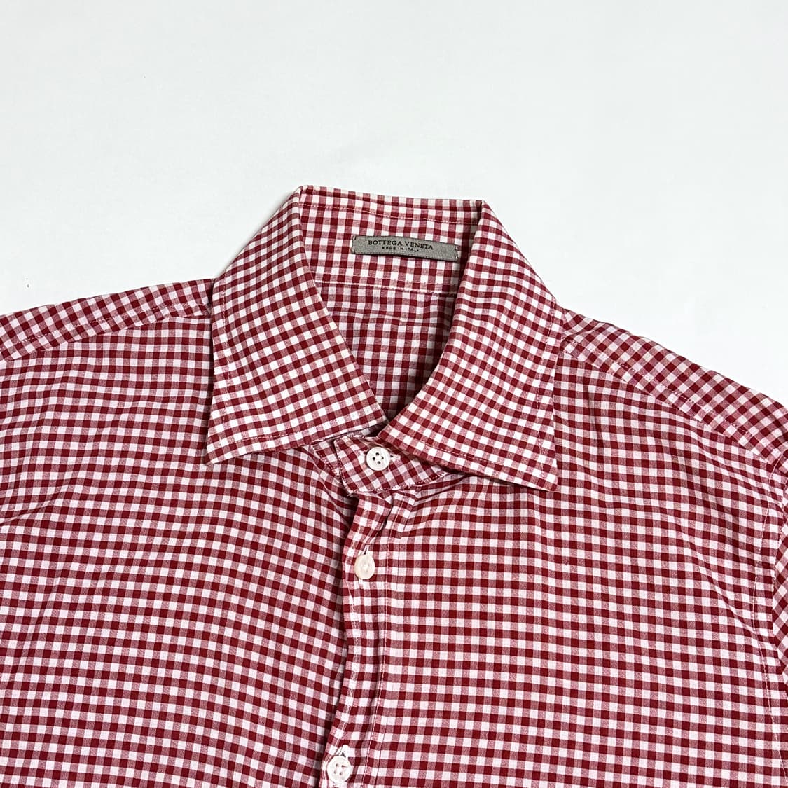 보테가베네타 자개 단추 체크셔츠 50 상품이미지1