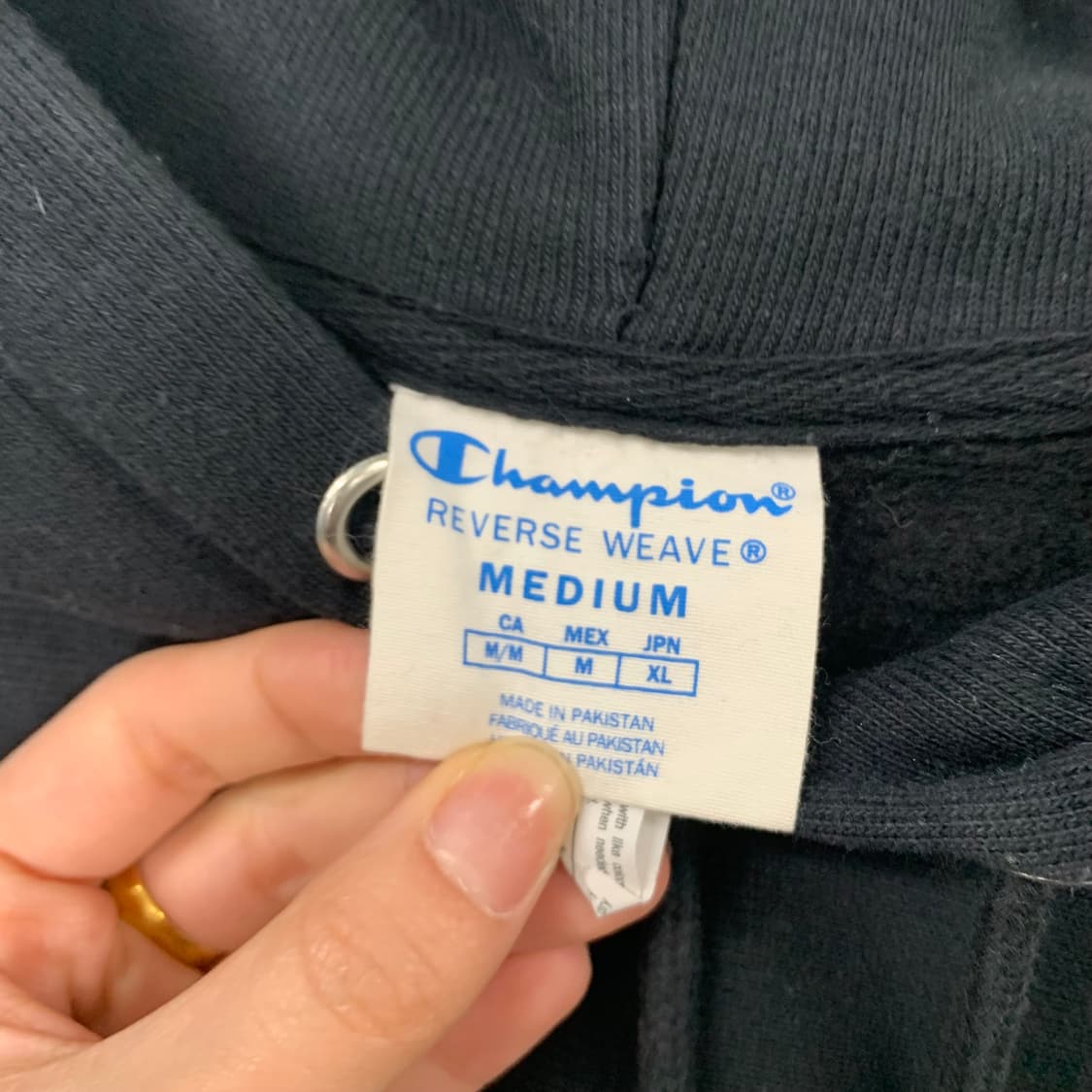 챔피온 리버스위브 블랙 후드티 상품이미지7