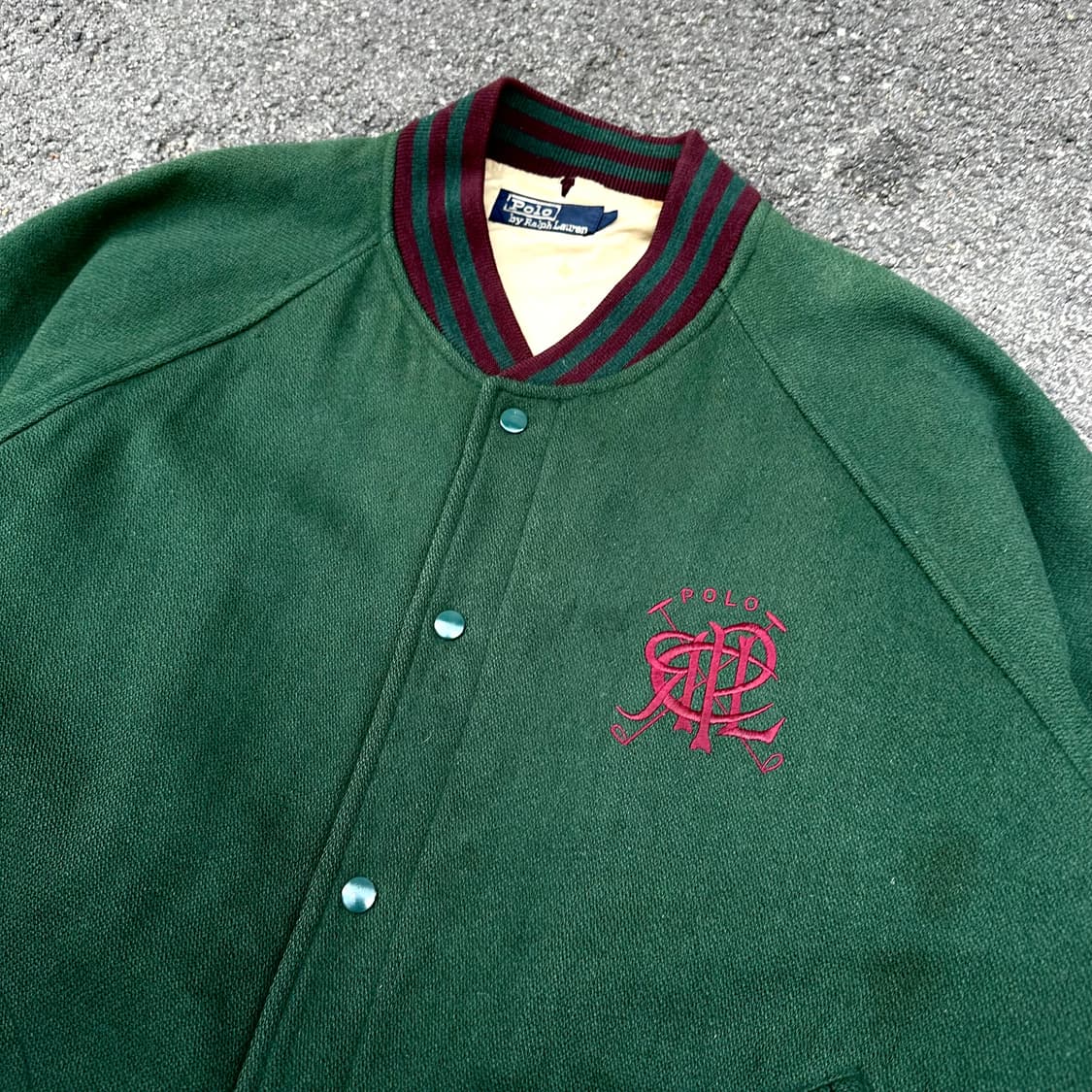 90s 폴로 랄프로렌 자수 울 바시티 자켓 올드스쿨 점퍼 L XL 상품이미지7