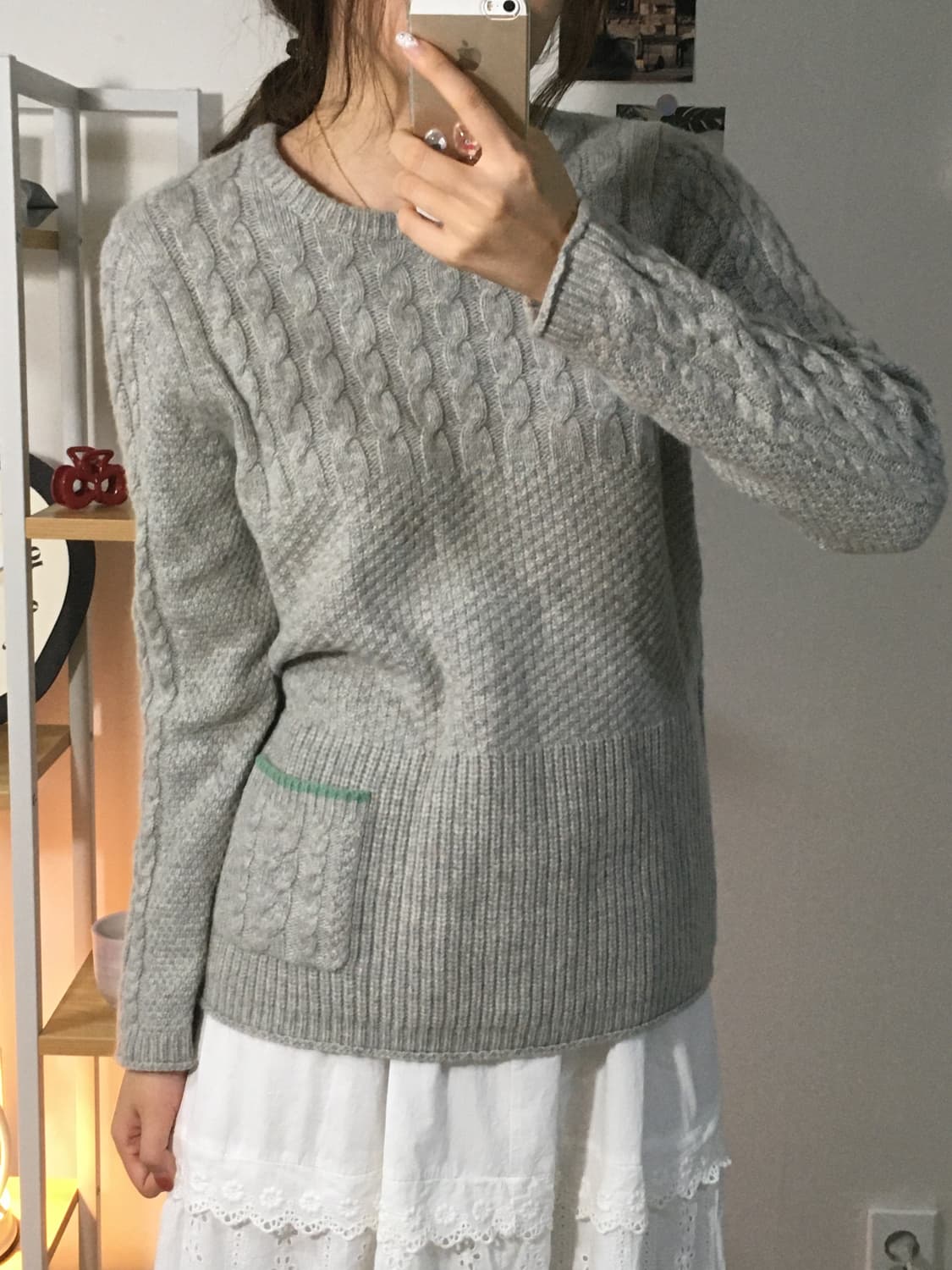 스위치모션 민트포켓 회색 니트 상품이미지2