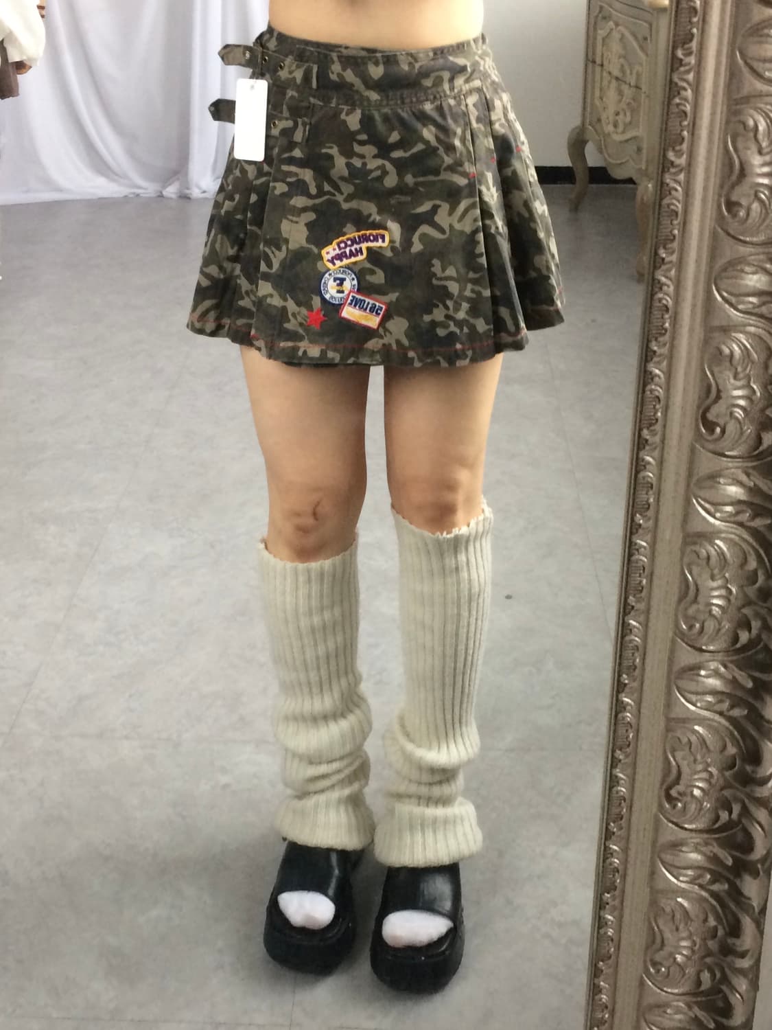 belted camo pattern mini skirt 상품이미지5
