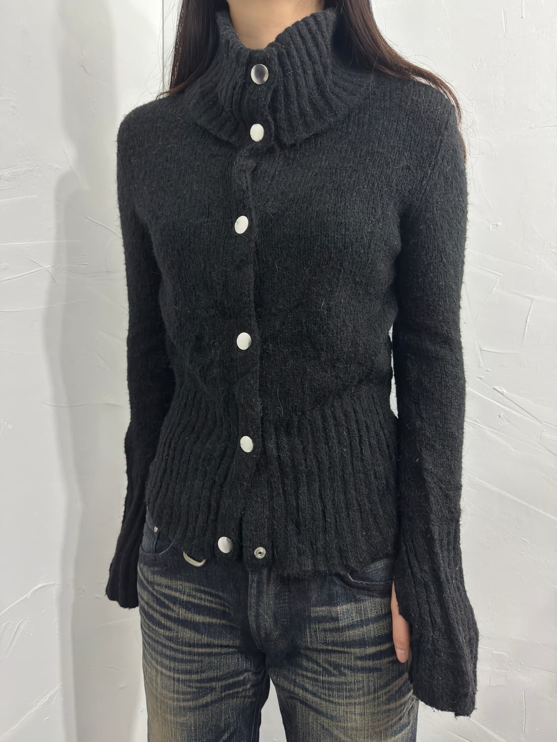 universal language button knit cardigan 상품이미지3