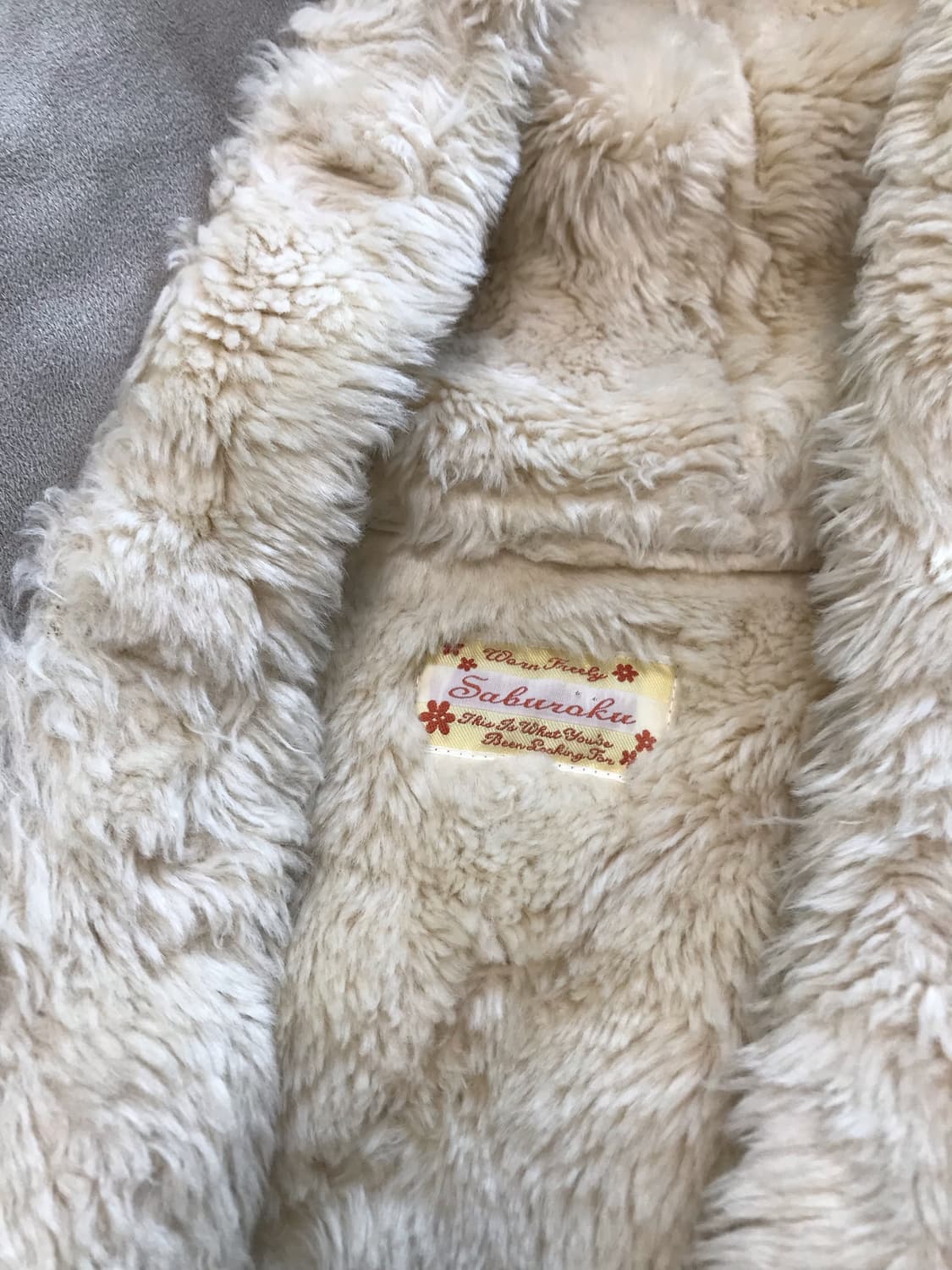 빈티지 라떼갸루 대장 숏 후디 무스탕 베이지카키 갸루 상품이미지3