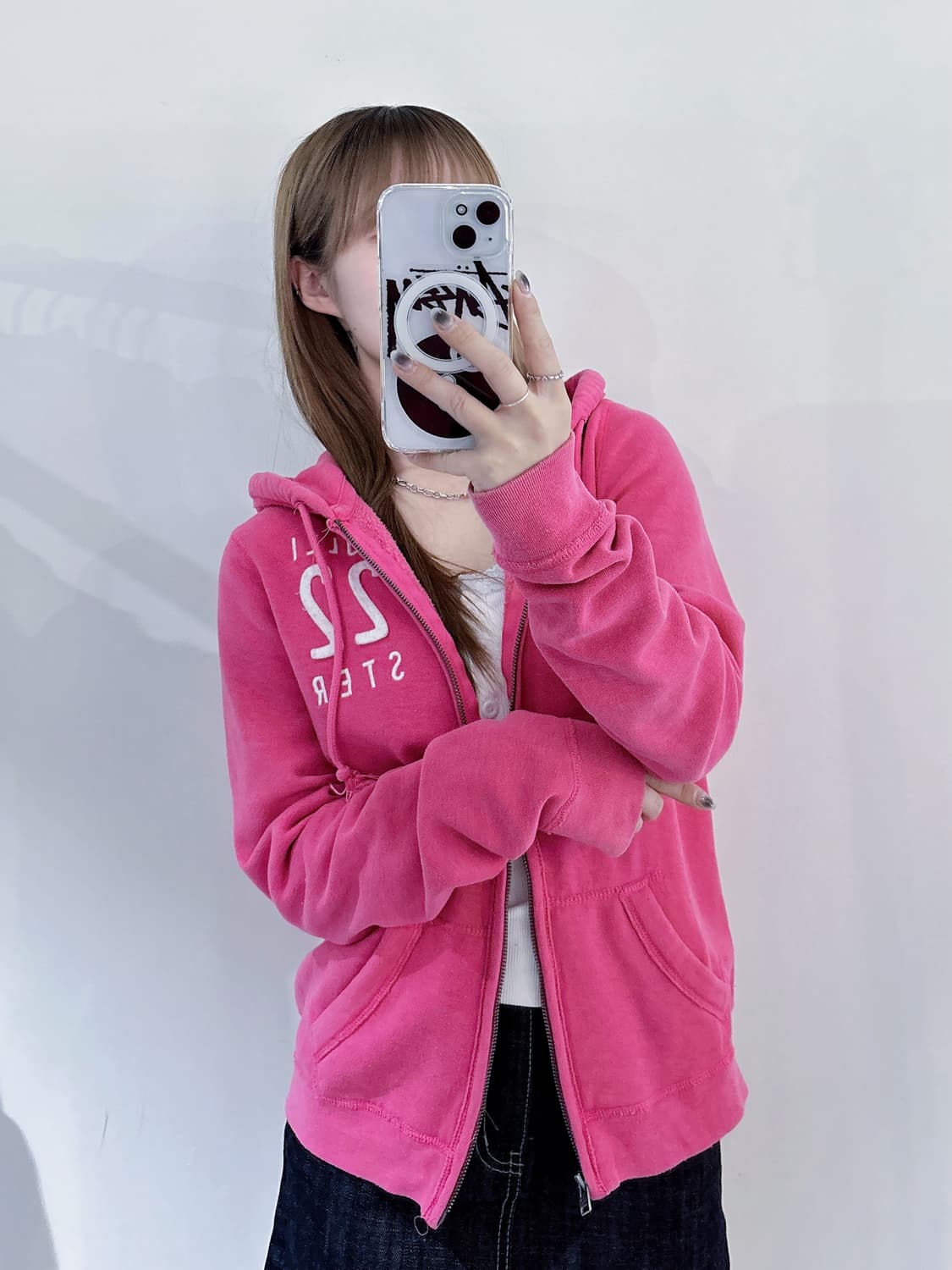홀리스터 베이비핑크 Y2K 후드집업 상품이미지1