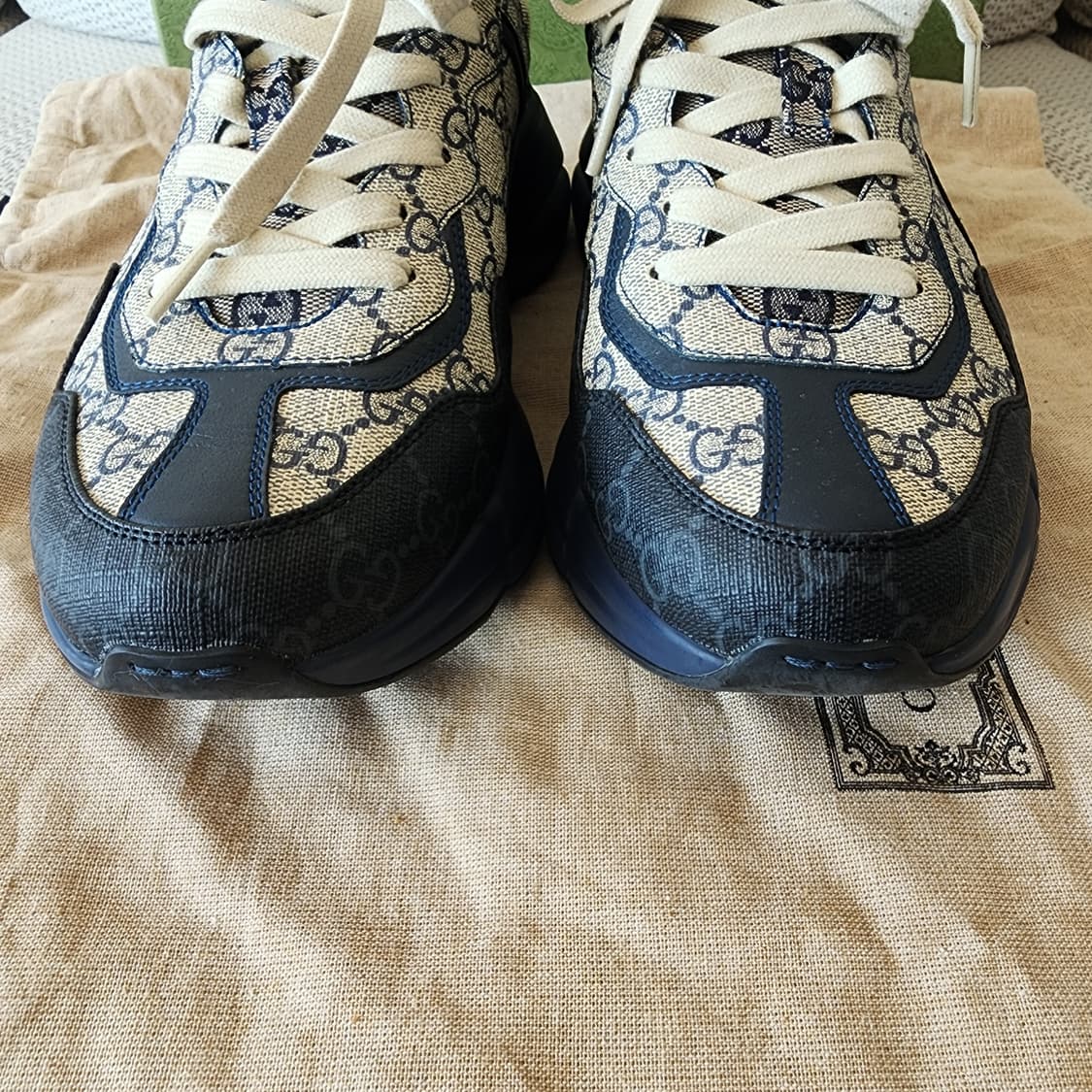 초민트급 구찌 GG 슈프림 라이톤 스니커즈 네이비 블랙 265 상품이미지2