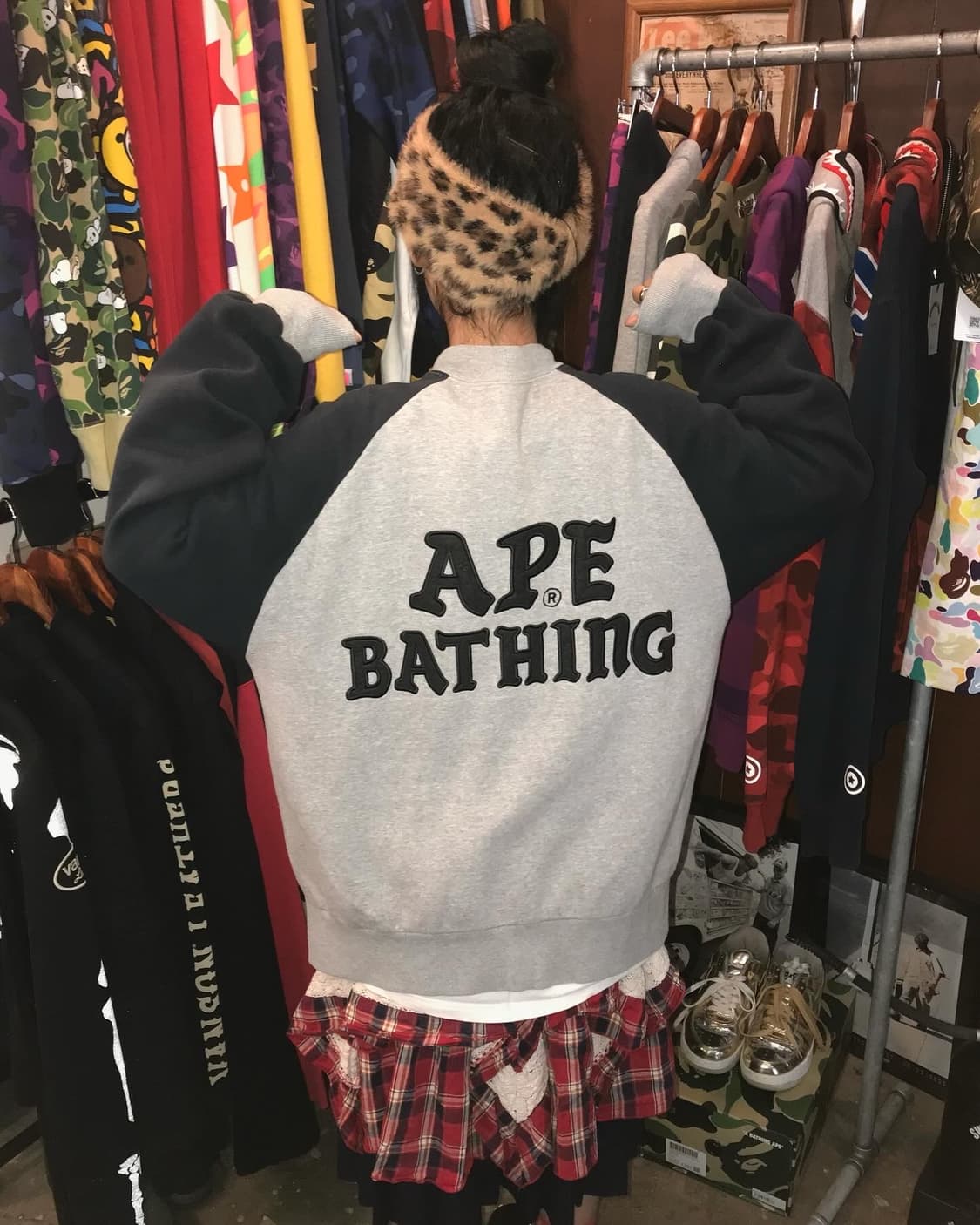Bape 90s Grey Sweat Varsity JK 상품이미지2