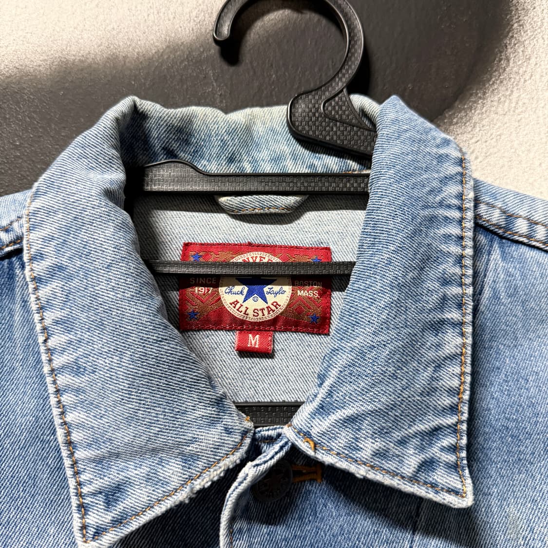 컨버스 워싱 데미지 연청 데님 크롭 트러커 자켓 상품이미지6