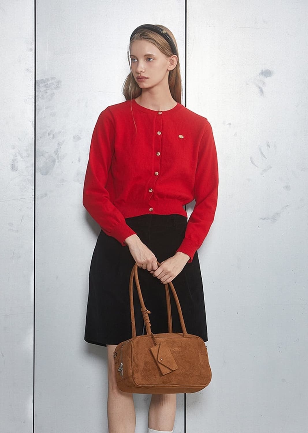 ANOETIC 아노에틱 스웨이드 토트백/숄더백/with 카드케이스 카라멜 상품이미지7