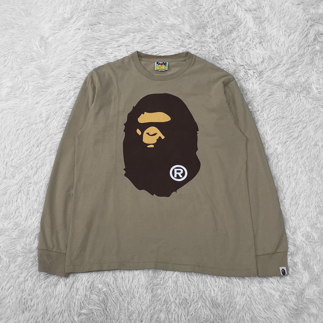 베이프 Bape 빅 사루 롱슬리브 베이지 상품이미지2