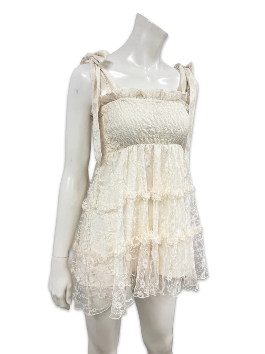 빈티지 아이보리 레이스 2way 원피스 스커트 상품이미지1