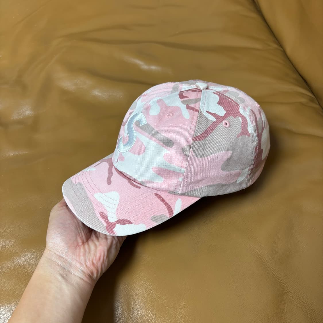 Supreme 슈프림 피그먼트 워시드 카모 핑크 S로고 6패널 볼캡 모자 상품이미지4