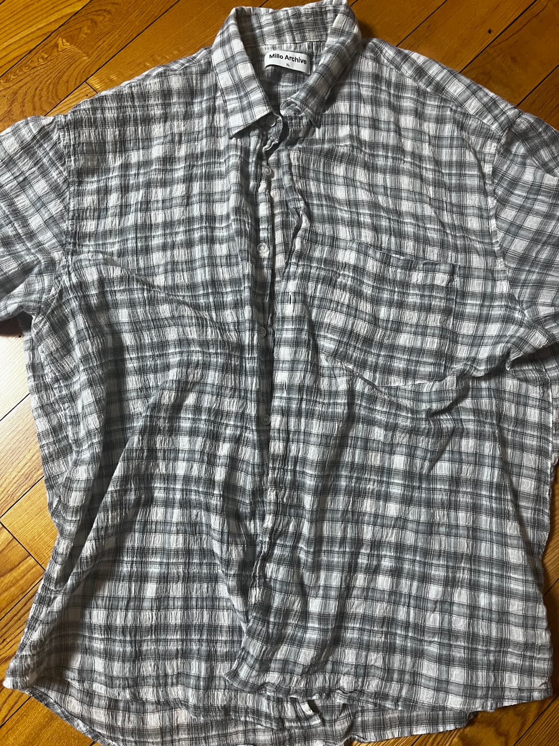 밀로아카이브 옴브레 체크 하프 셔츠 상품이미지2