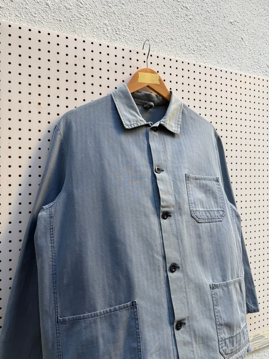 FADED WASHED BLUE OLD HBT 헤링본트윌 프렌치워크자켓 상품이미지7