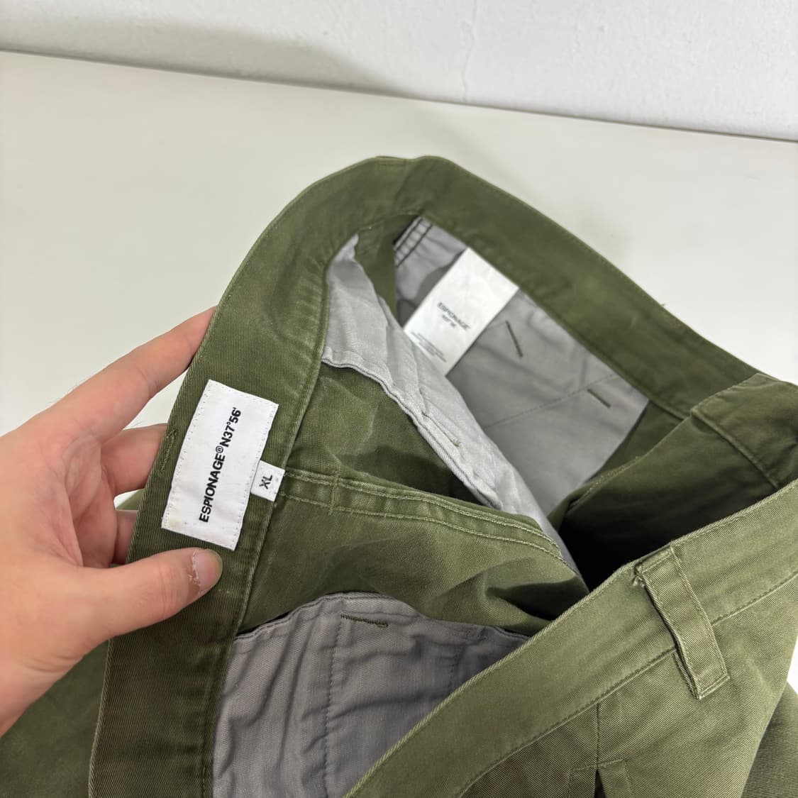 XL 에스피오나지 카키 와이드일자핏 코튼 카고팬츠 상품이미지5