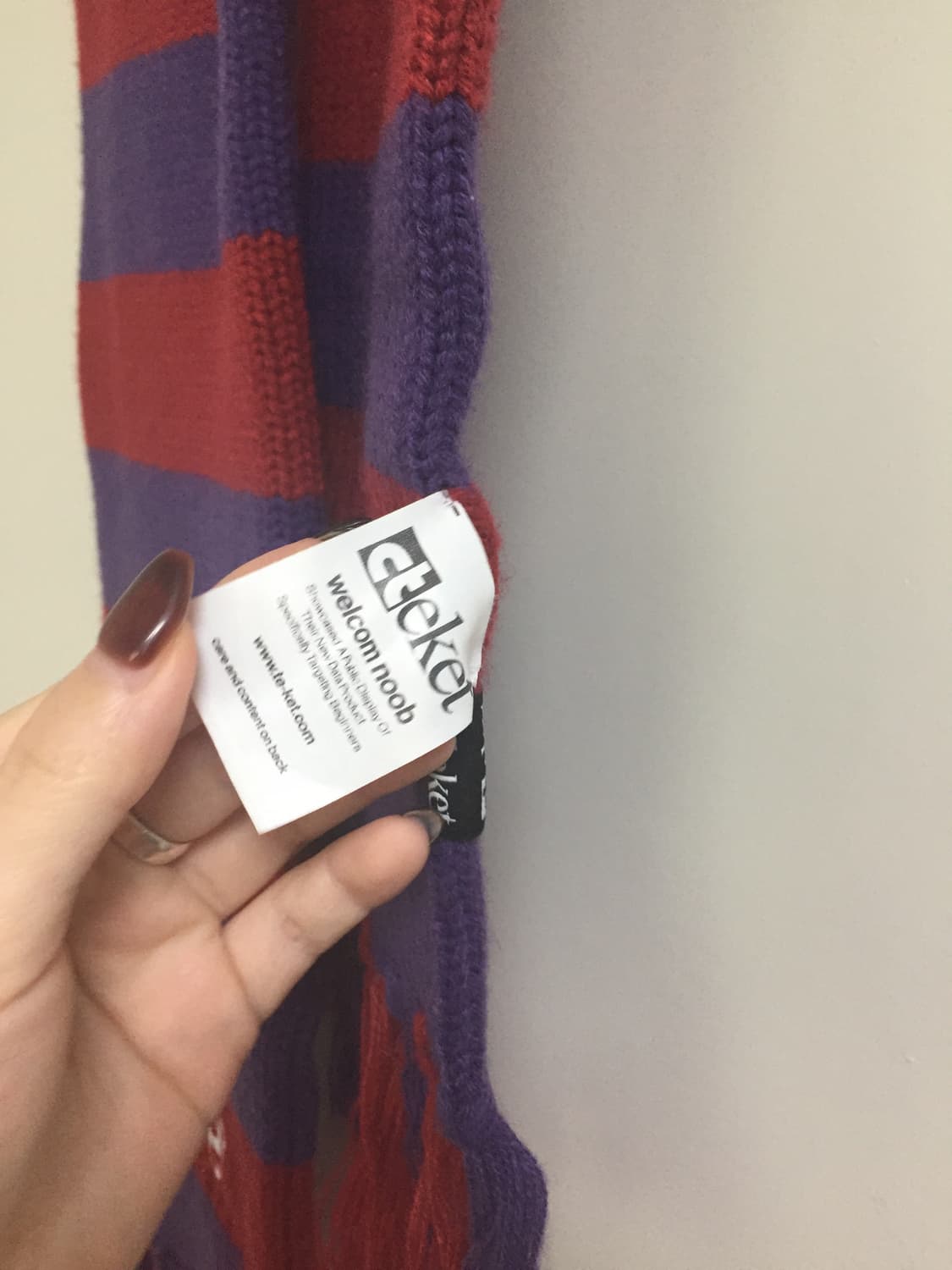 테켓 머플러 목도리 레드&퍼플+네이비 상품이미지3