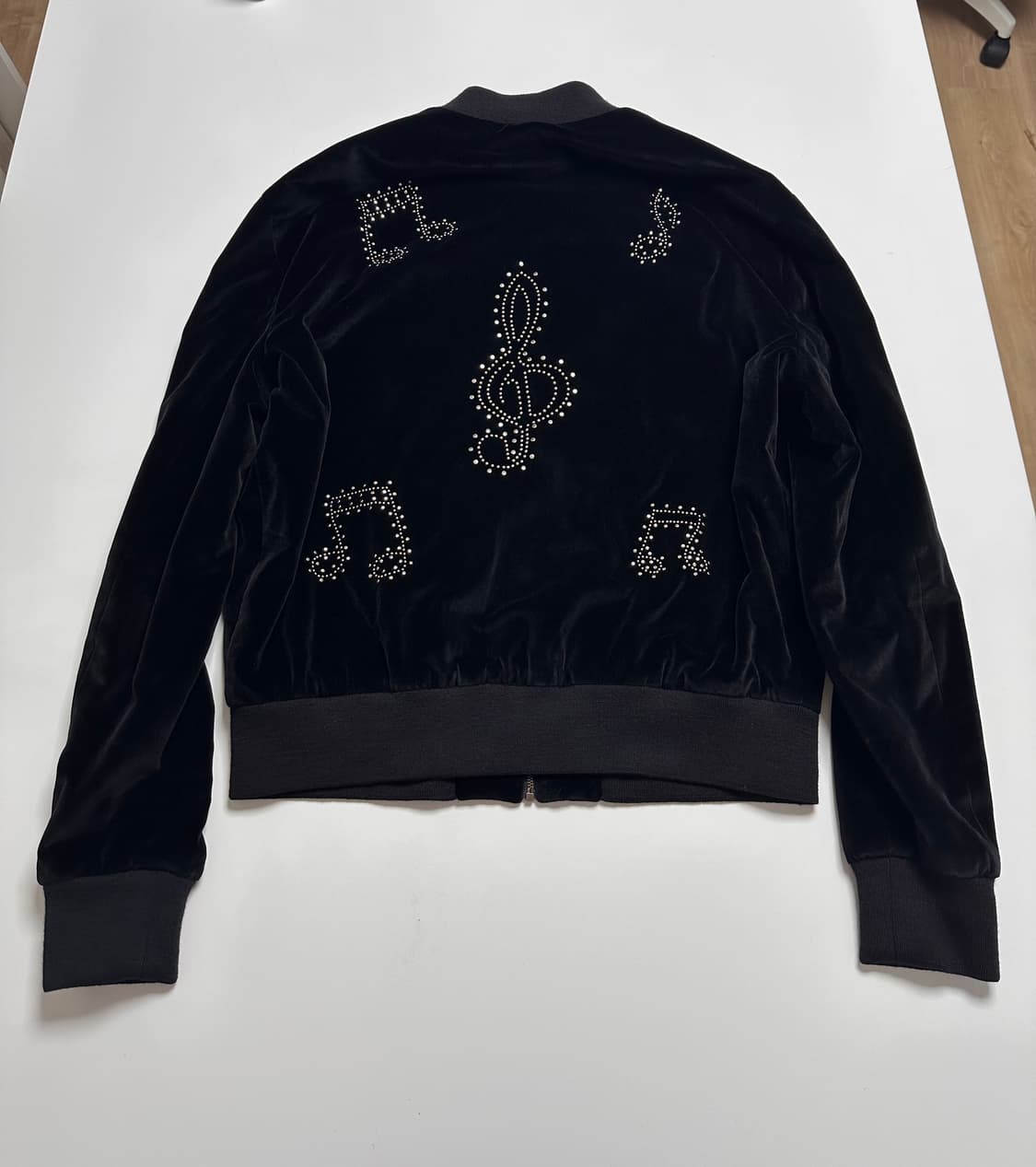 생로랑 16fw 뮤직노트 벨벳 블루종 자켓 상품이미지1