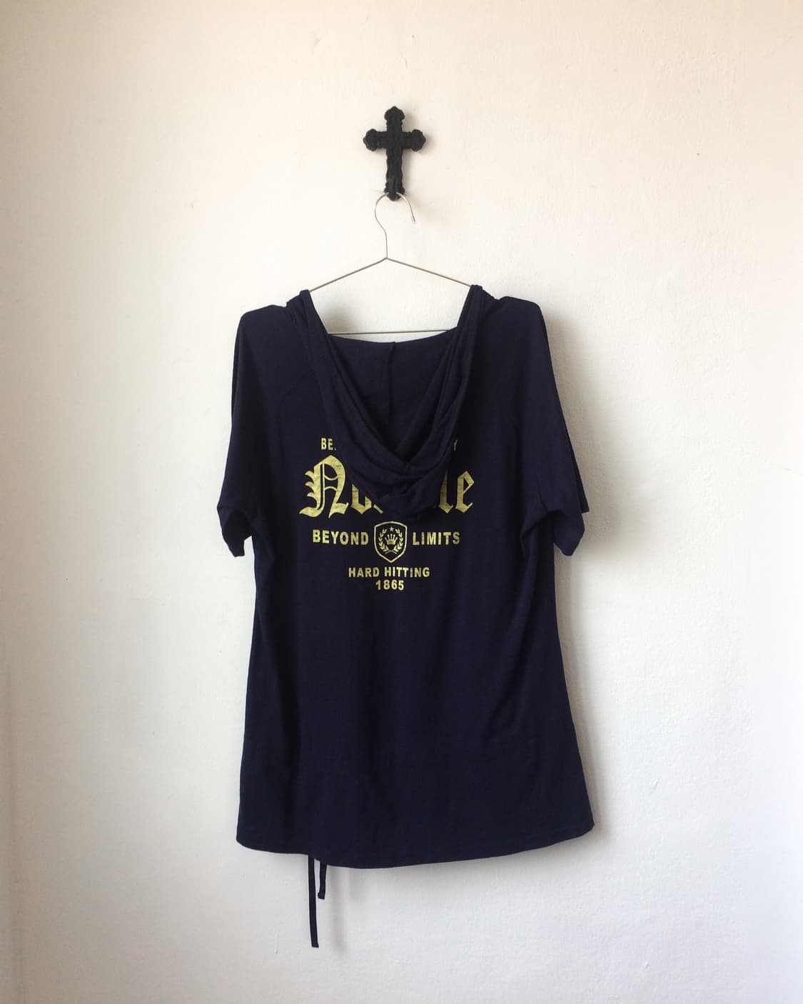 Lettering printing hood t shirt 상품이미지2