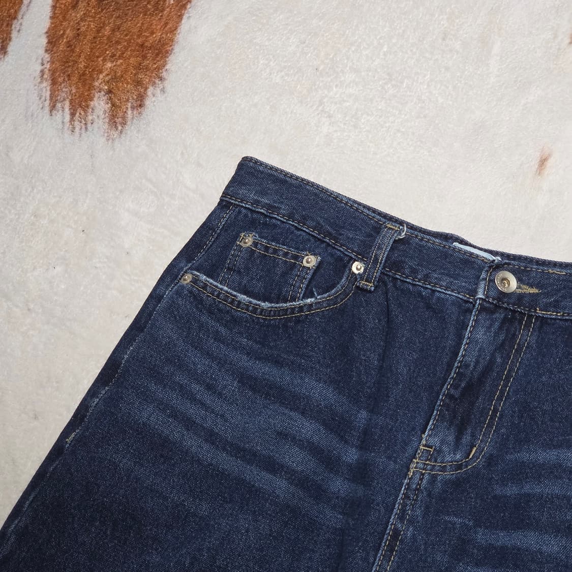 빈티지 신치백 진청 와이드 데님팬츠 상품이미지5