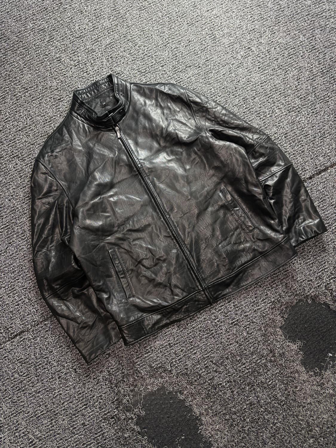 빈티지 아카이브 양가죽 램스킨 레더 집업 자켓 블랙 4086 상품이미지1