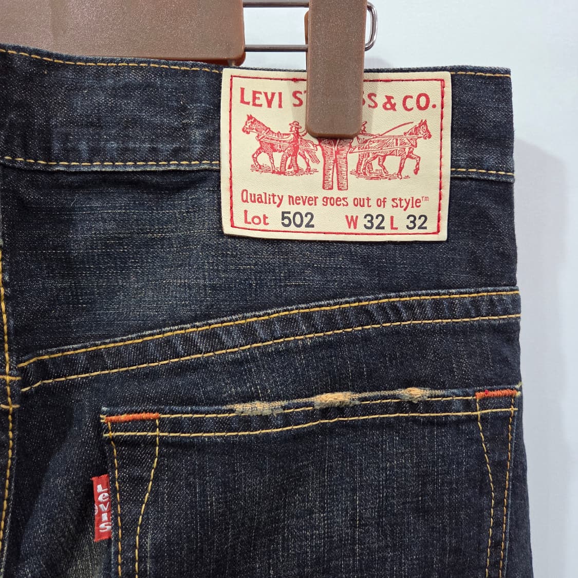 리바이스 502 진청 데님팬츠 32/32 상품이미지4