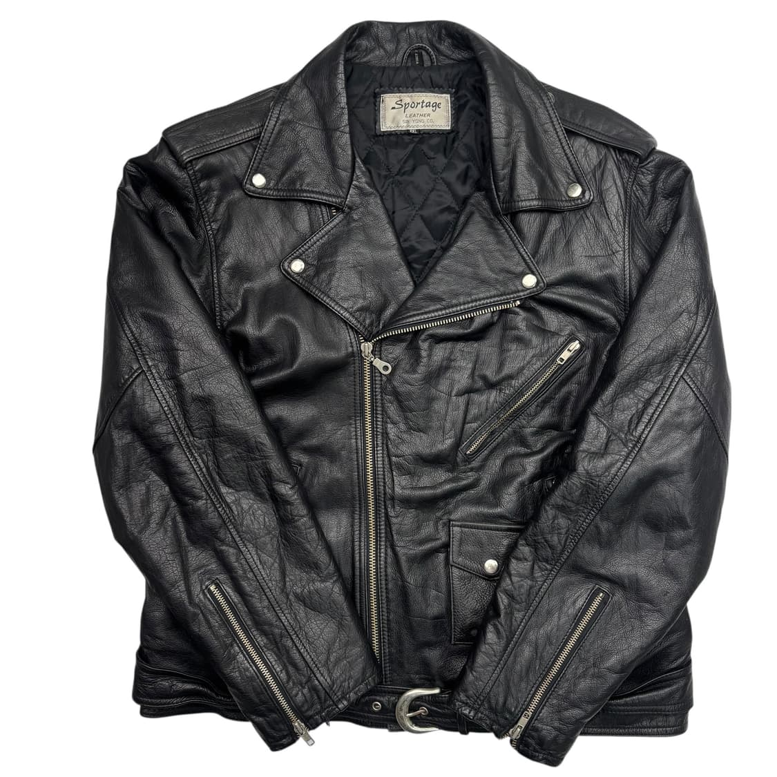 Sportage 빈티지 비대칭 램스킨 레더 자켓 2XL 상품이미지1