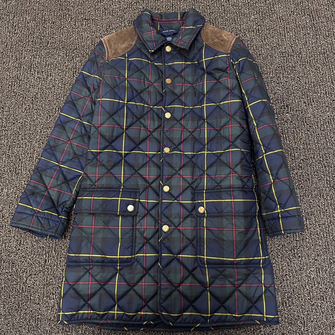 POLO 폴로 랄프로렌 여성 타탄체크 롱 퀄팅 자켓 상품이미지1