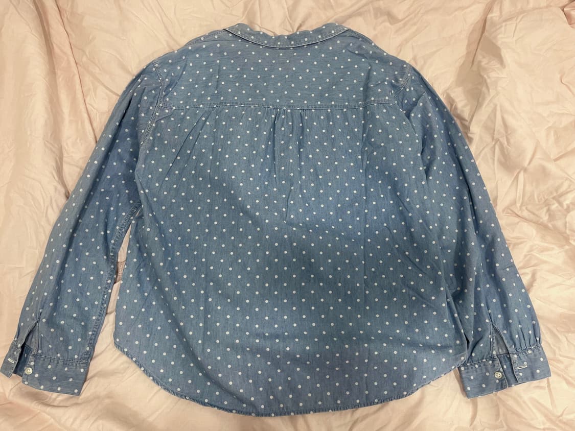 모리걸 도트 연청 셔츠 상품이미지3