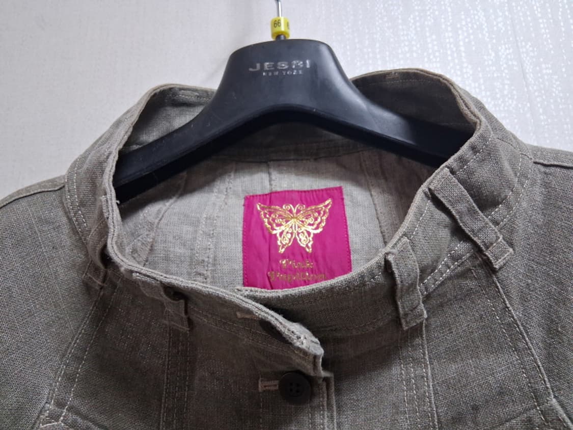 Pink Popillon 린넨 크롭쟈켓 5566 슬림체형 66까지 상품이미지5