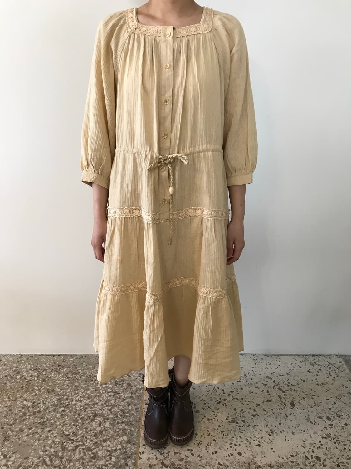 모리걸 스퀘어넥 티어드 원피스 상품이미지2