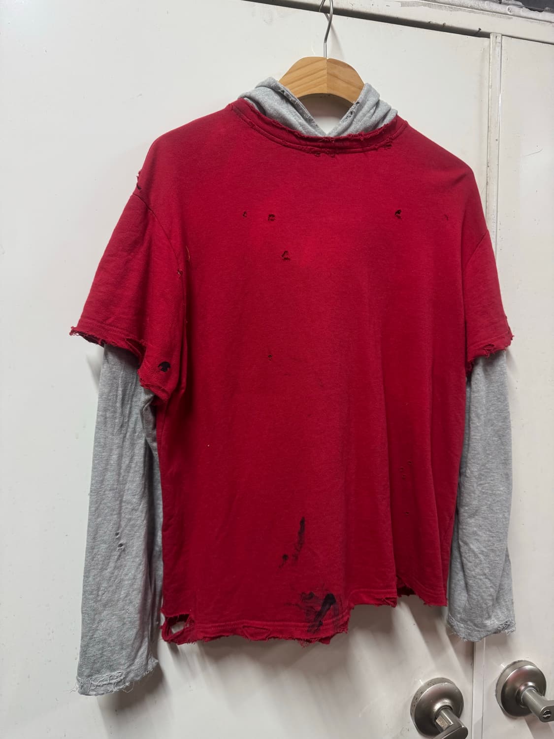 빈티지 레이어드 후드티 상품이미지2