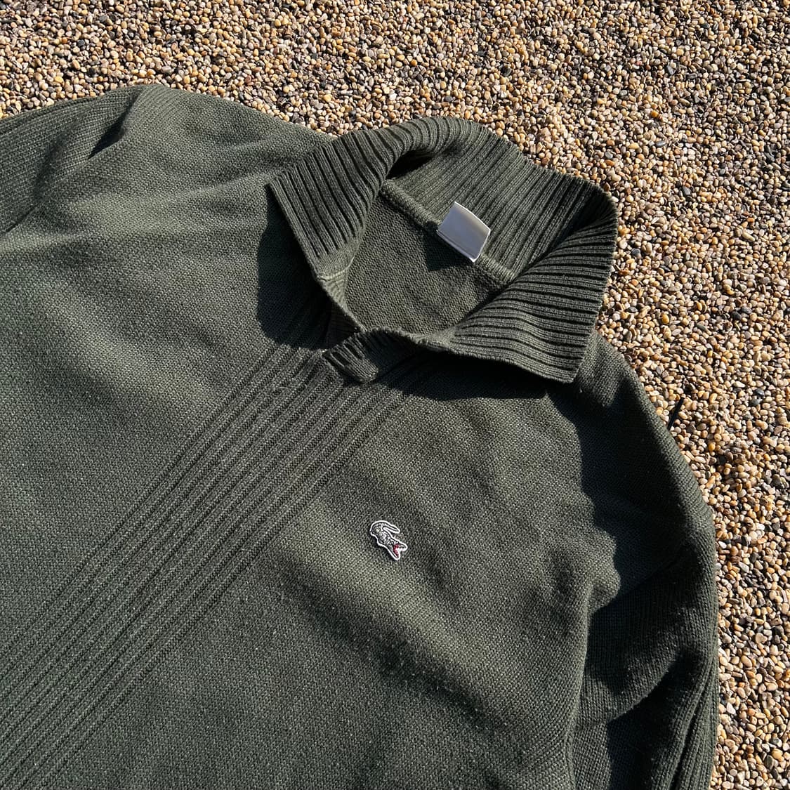 라코스테(Lacoste) 카키 반버튼 니트 상품이미지2