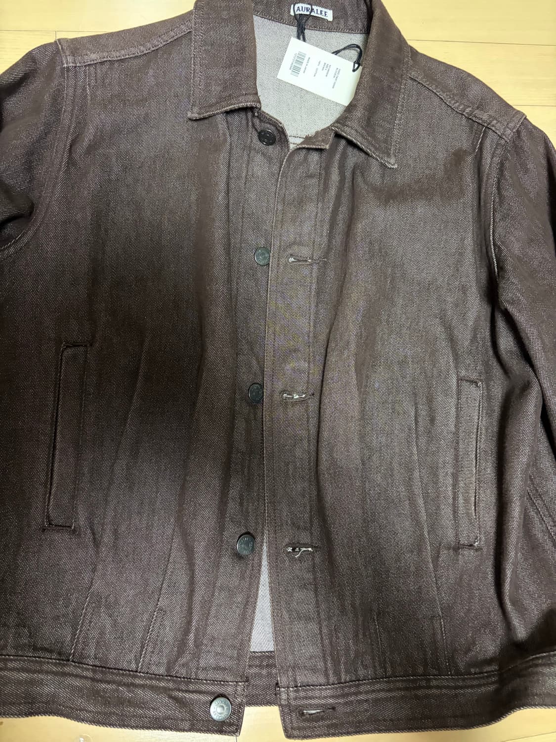 오라리 21aw 브라운 데님 블루종 상품이미지4