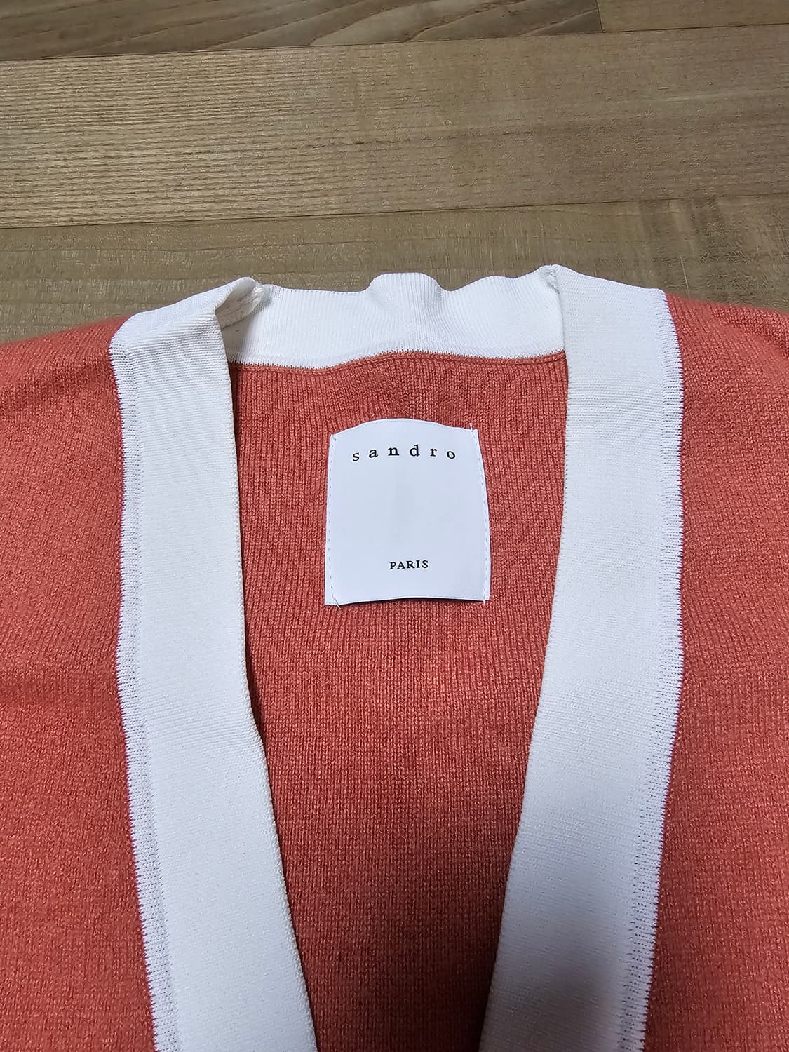 정품) sandro 산드로 캐시미어 울 가디건 피치컬러 상품이미지2