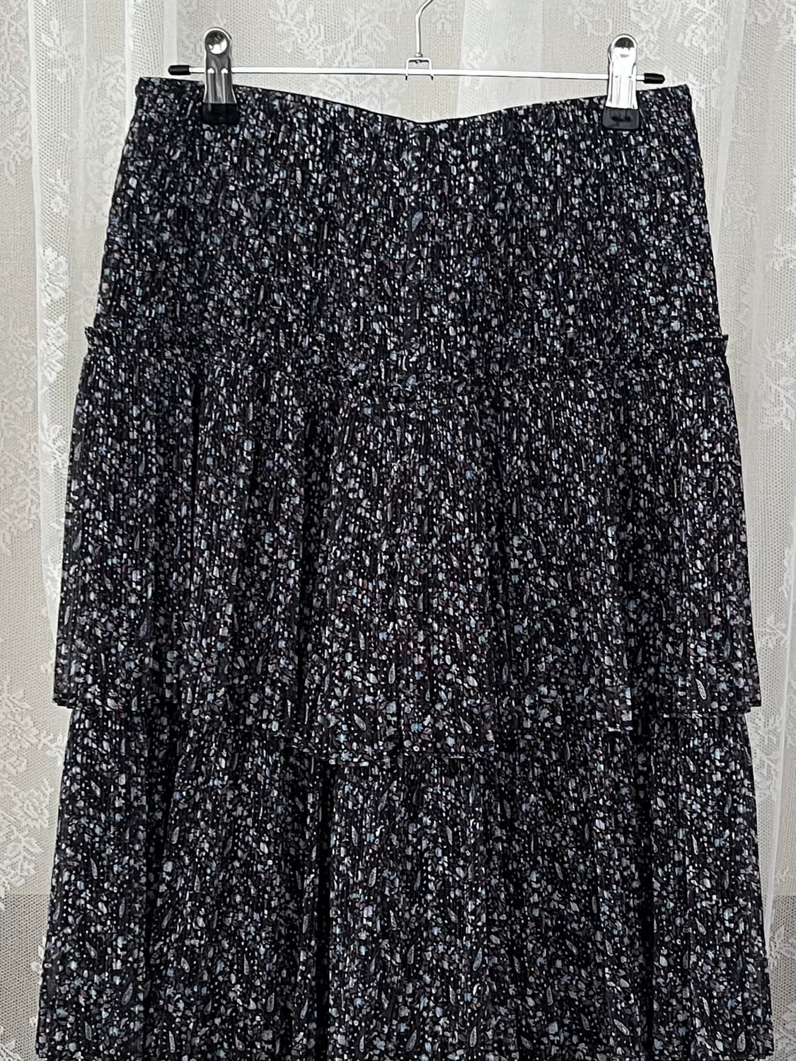 66) 지컷 플라워 밴딩 캉캉스커트 블랙 상품이미지3